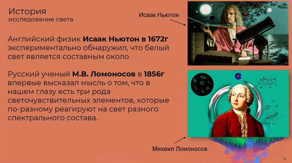История исследование света