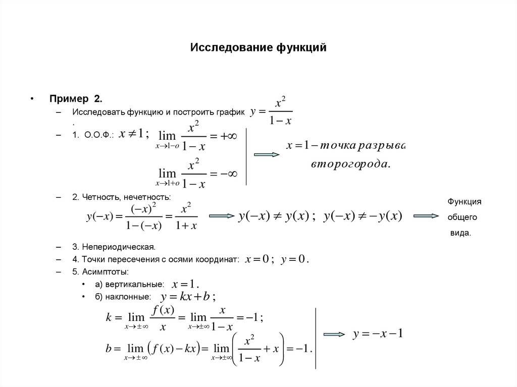 Исследование функций