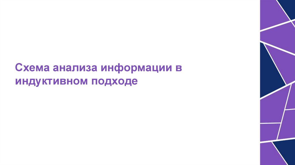 Схема анализа информации в индуктивном подходе