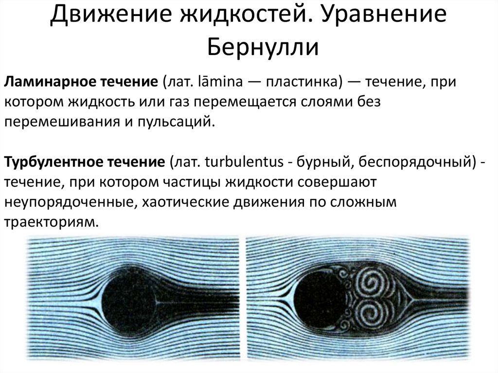 Движение жидкостей. Уравнение Бернулли