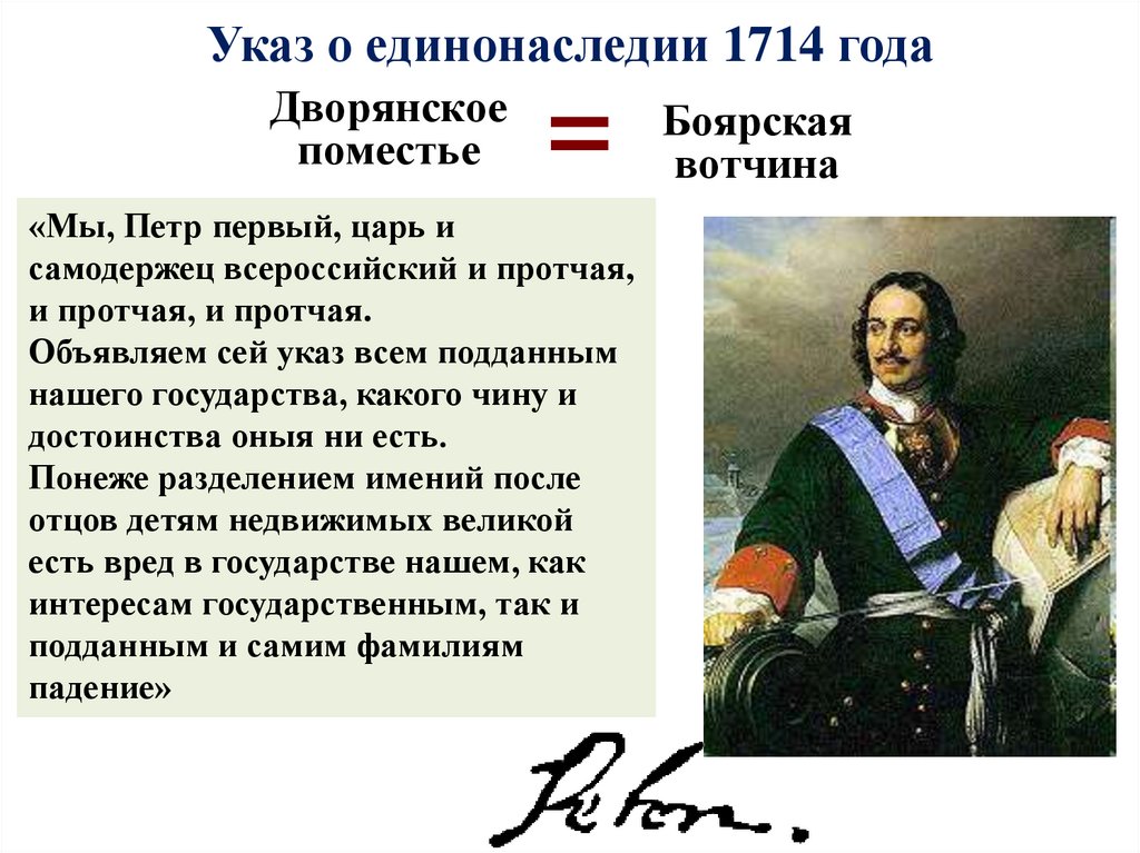 Указ о единонаследии 1714 года