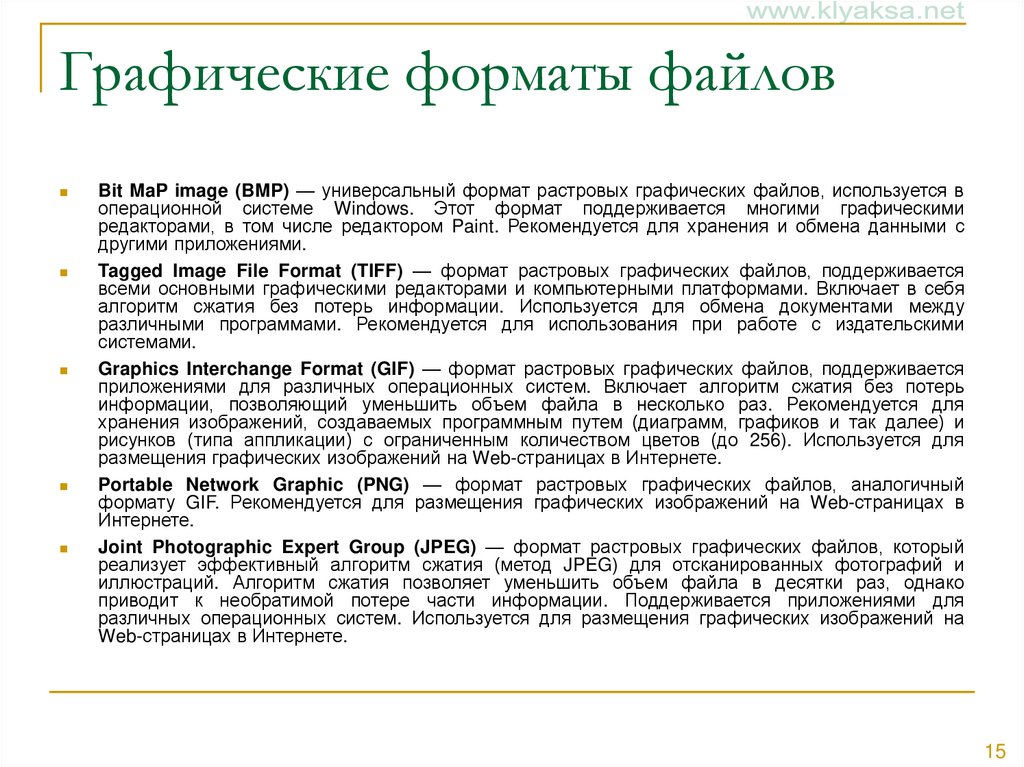 Графические форматы файлов