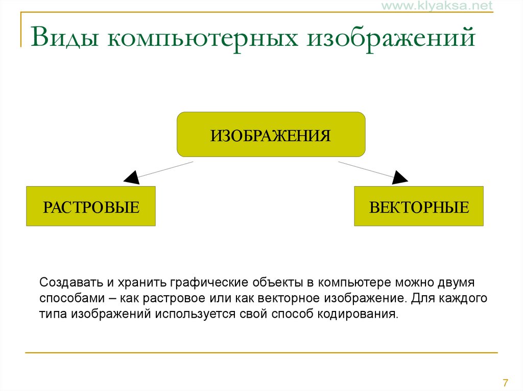 Виды компьютерных изображений