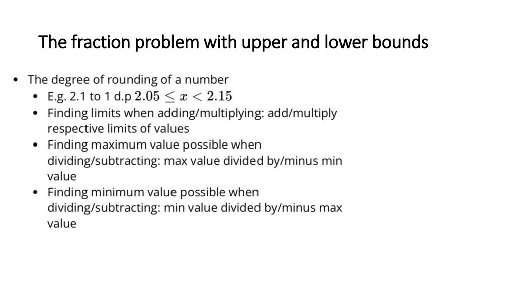 The fraction problem with upper and lower bounds