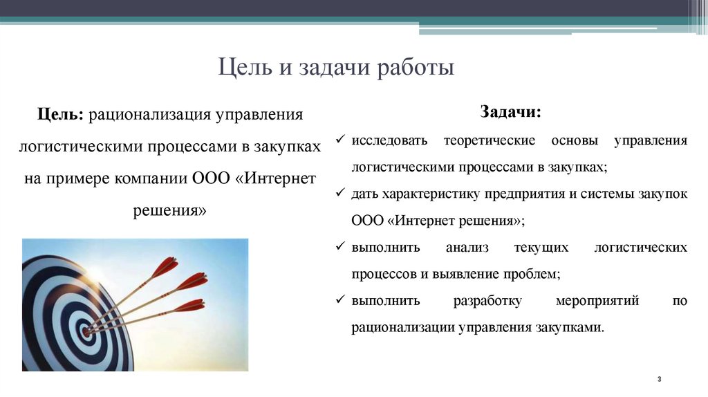 Цель и задачи работы