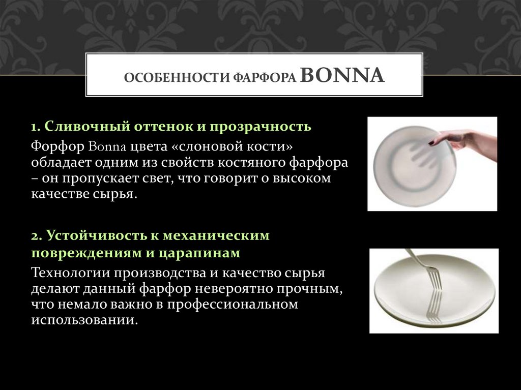 особенности фарфора bonna