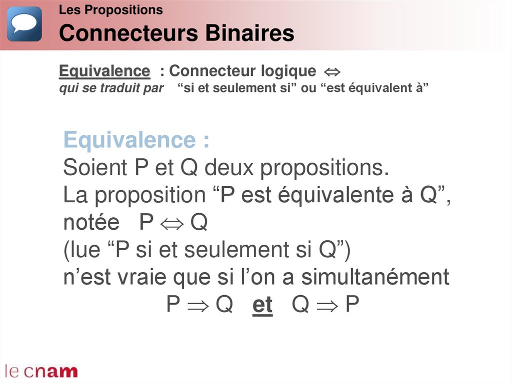 Connecteurs Binaires
