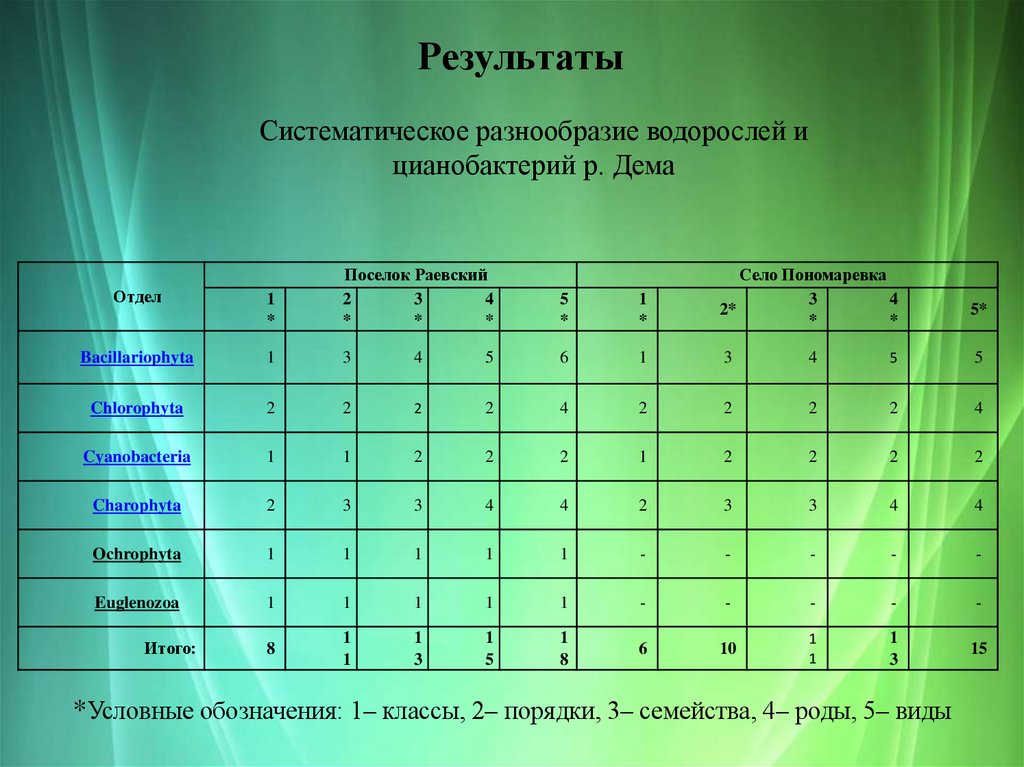 Результаты