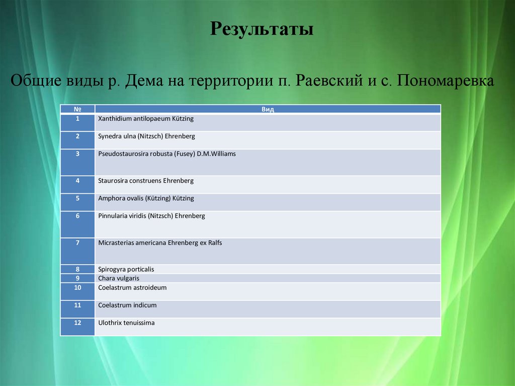 Результаты