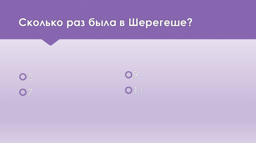 Сколько раз была в Шерегеше?