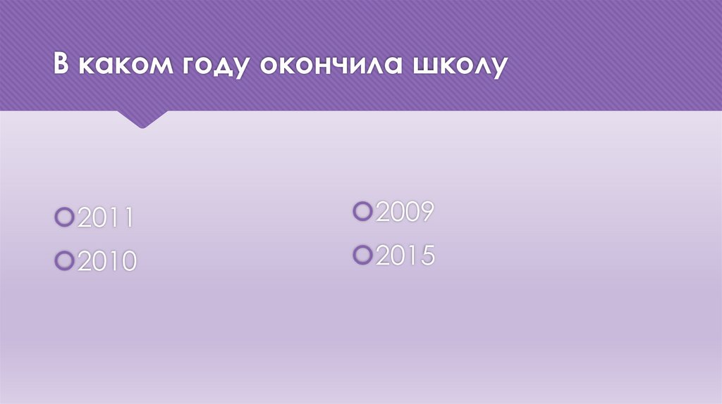 В каком году окончила школу