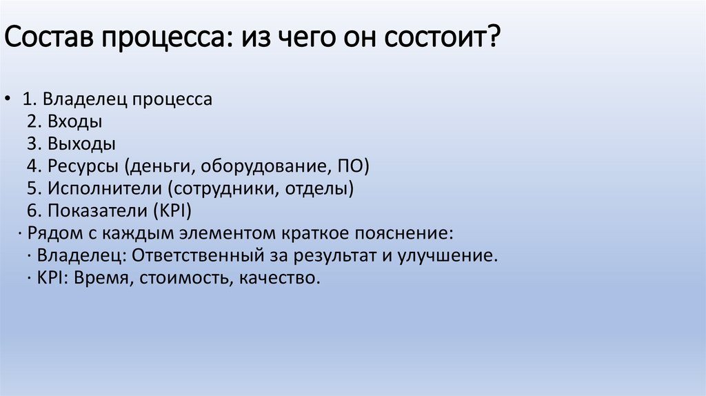 Состав процесса: из чего он состоит?