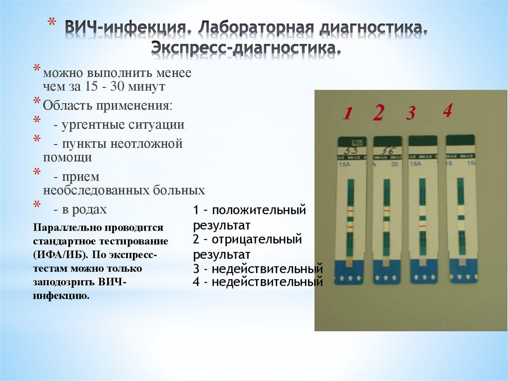 ВИЧ-инфекция. Лабораторная диагностика. Экспресс-диагностика.