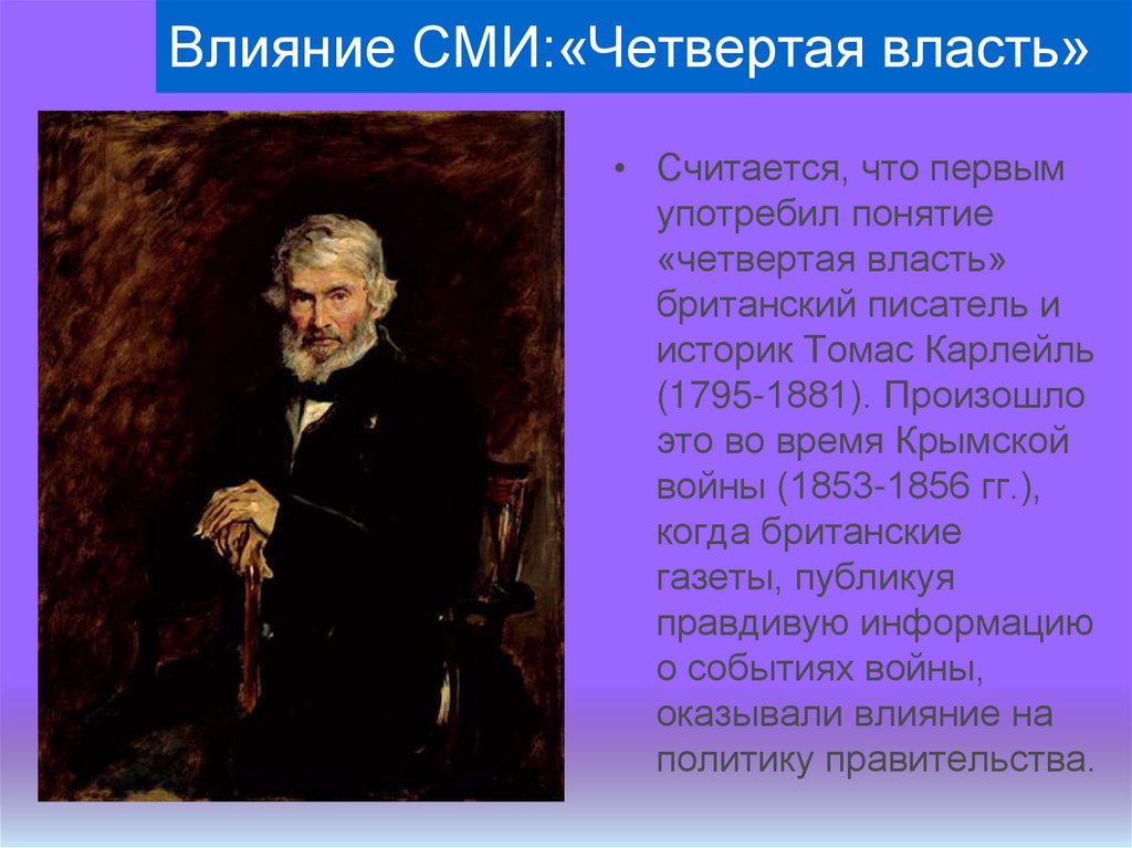 Влияние СМИ:«Четвертая власть»