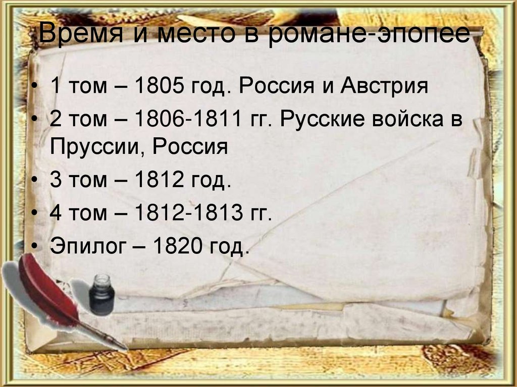 Время и место в романе-эпопее