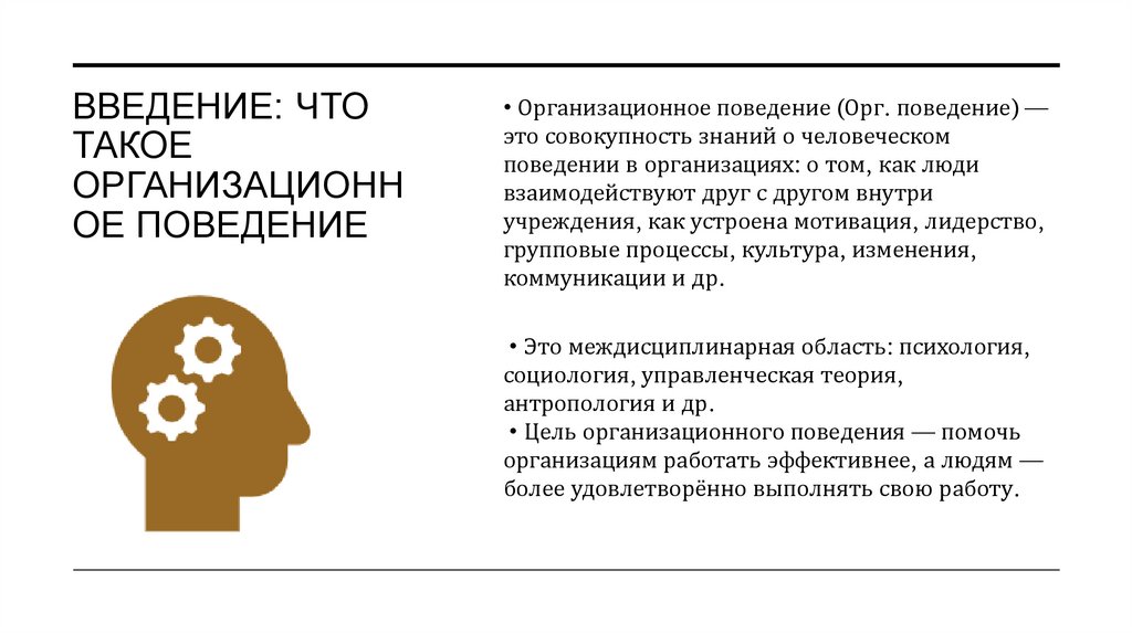 Введение: что такое организационное поведение