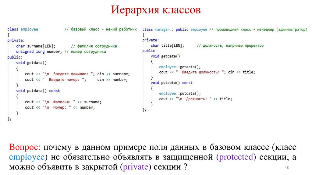 Иерархия классов