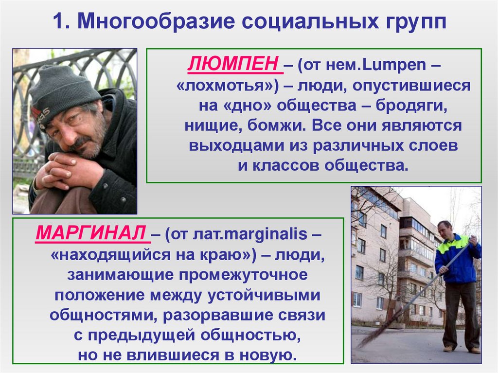 1. Многообразие социальных групп