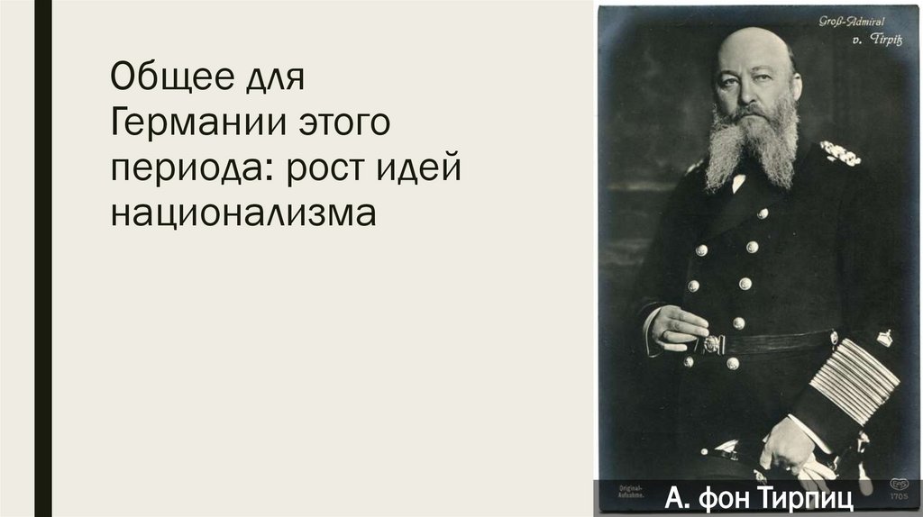 Общее для Германии этого периода: рост идей национализма