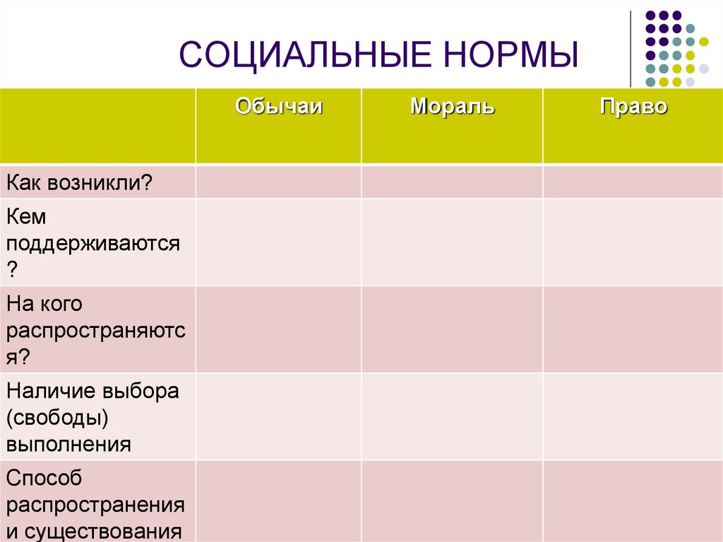 СОЦИАЛЬНЫЕ НОРМЫ
