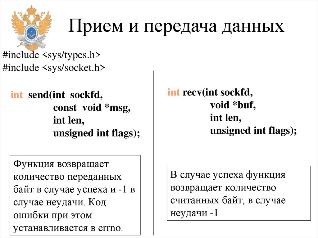 Прием и передача данных