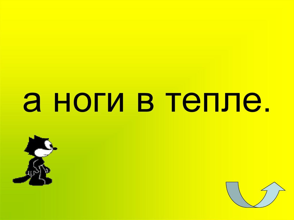 а ноги в тепле.