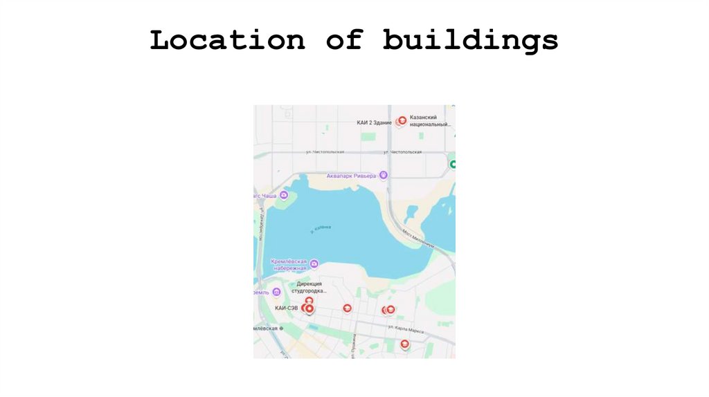 Location of buildings