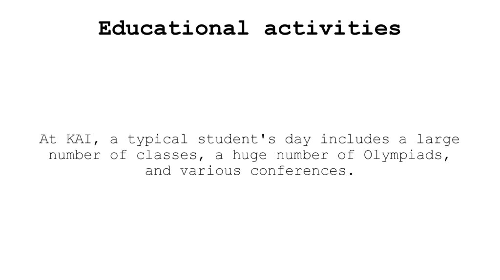 Educational activities