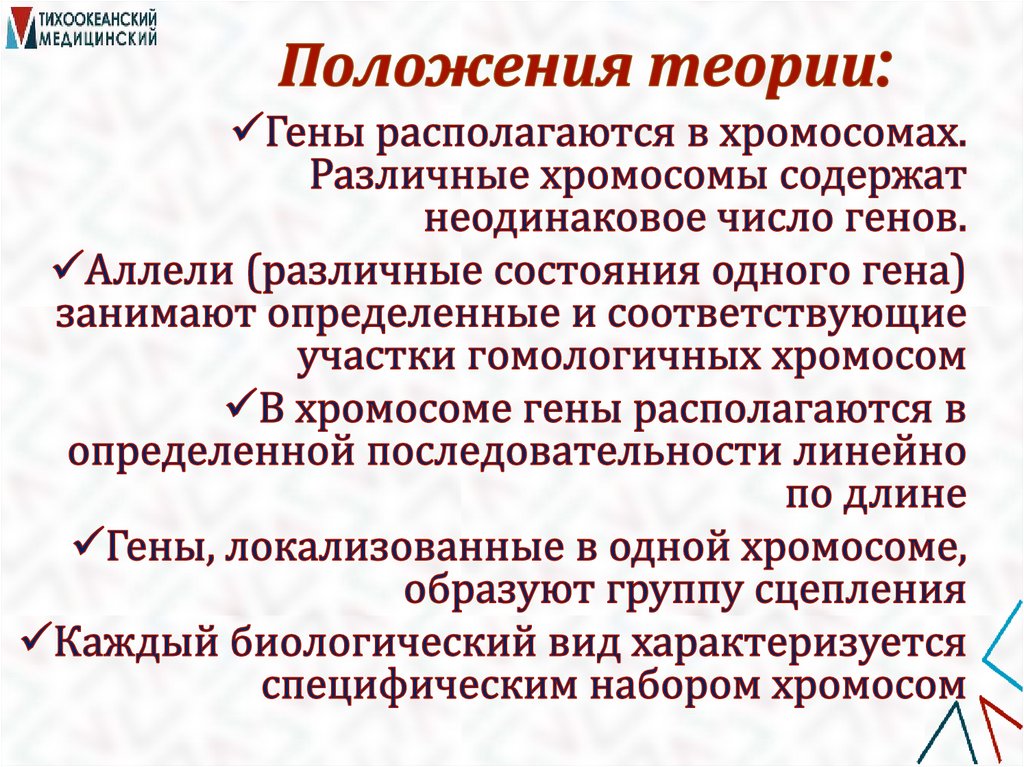 Положения теории: