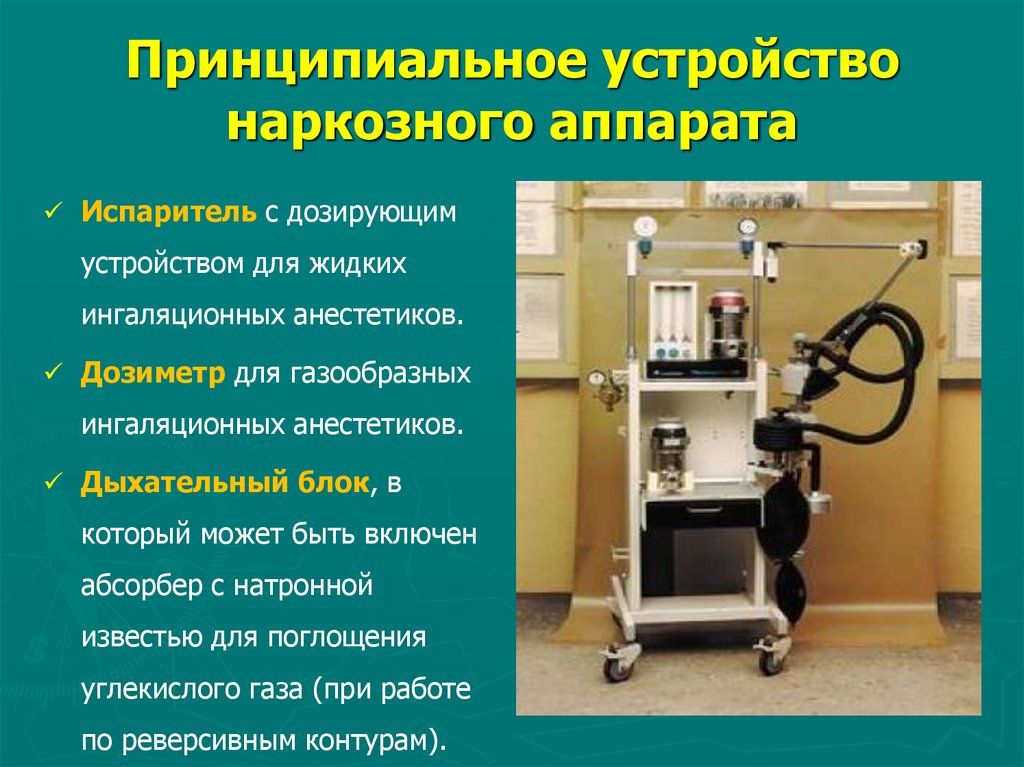 Принципиальное устройство наркозного аппарата