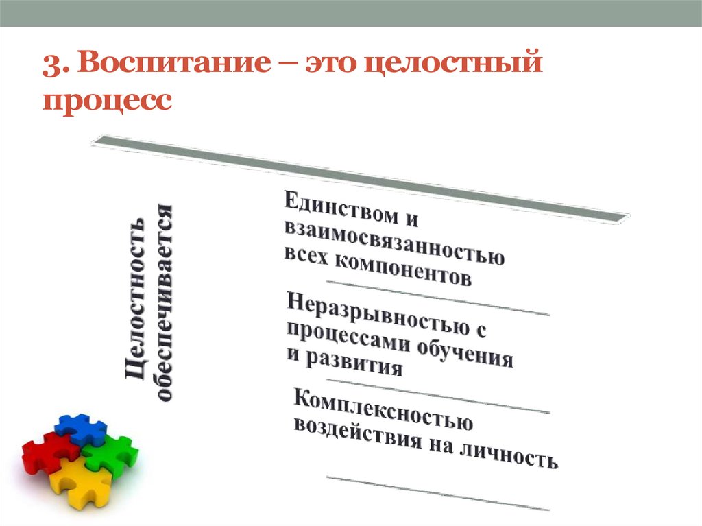 3. Воспитание – это целостный процесс