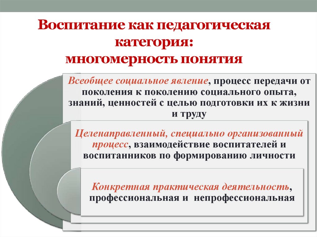 Воспитание как педагогическая категория: многомерность понятия