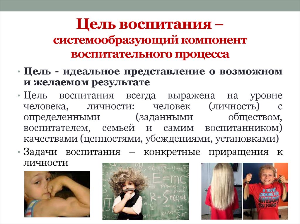 Цель воспитания – системообразующий компонент воспитательного процесса