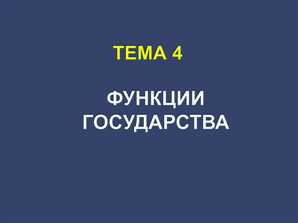 ТЕМА 4 ФУНКЦИИ ГОСУДАРСТВА