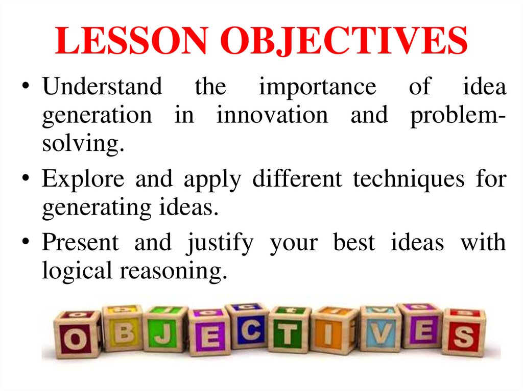LESSON OBJECTIVES
