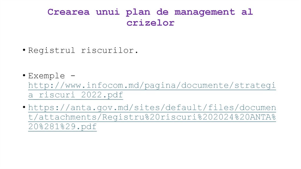 Crearea unui plan de management al crizelor