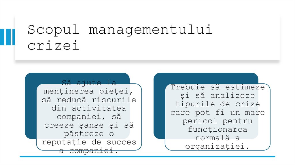 Scopul managementului crizei