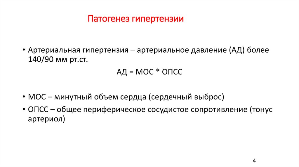 Патогенез гипертензии