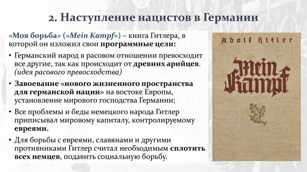 2. Наступление нацистов в Германии