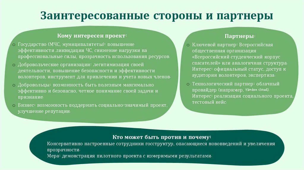 Заинтересованные стороны и партнеры