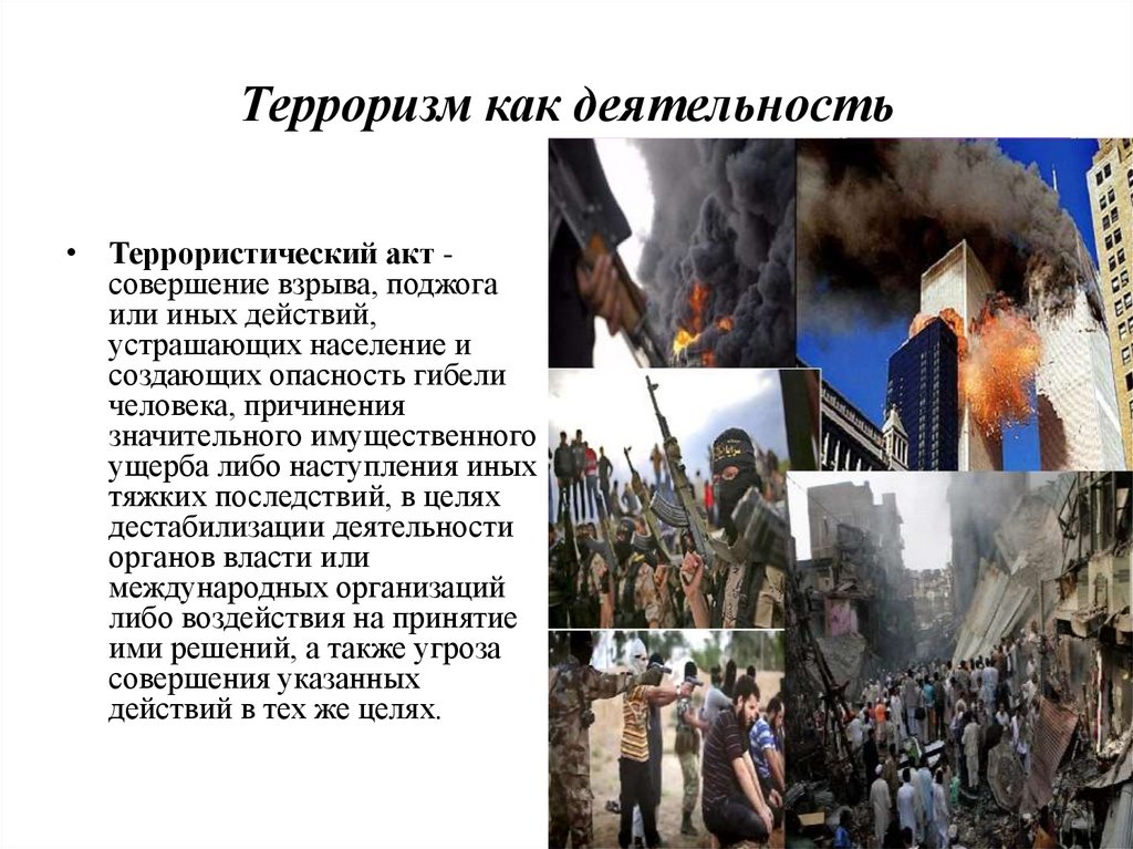 Терроризм как деятельность