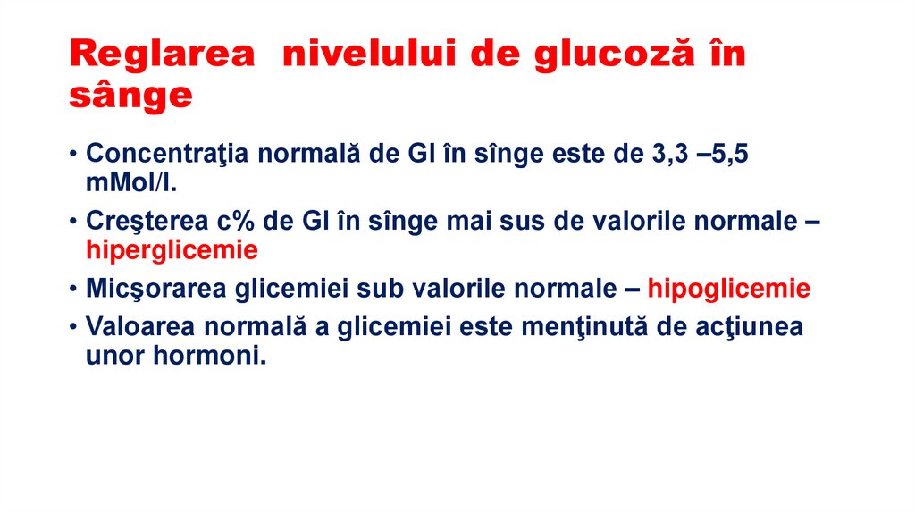 Reglarea nivelului de glucoză în sânge