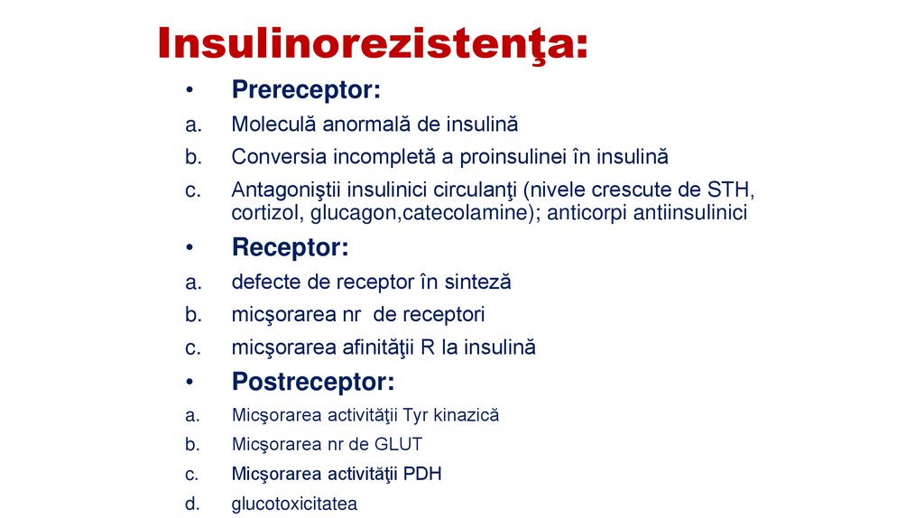 Insulinorezistenţa: