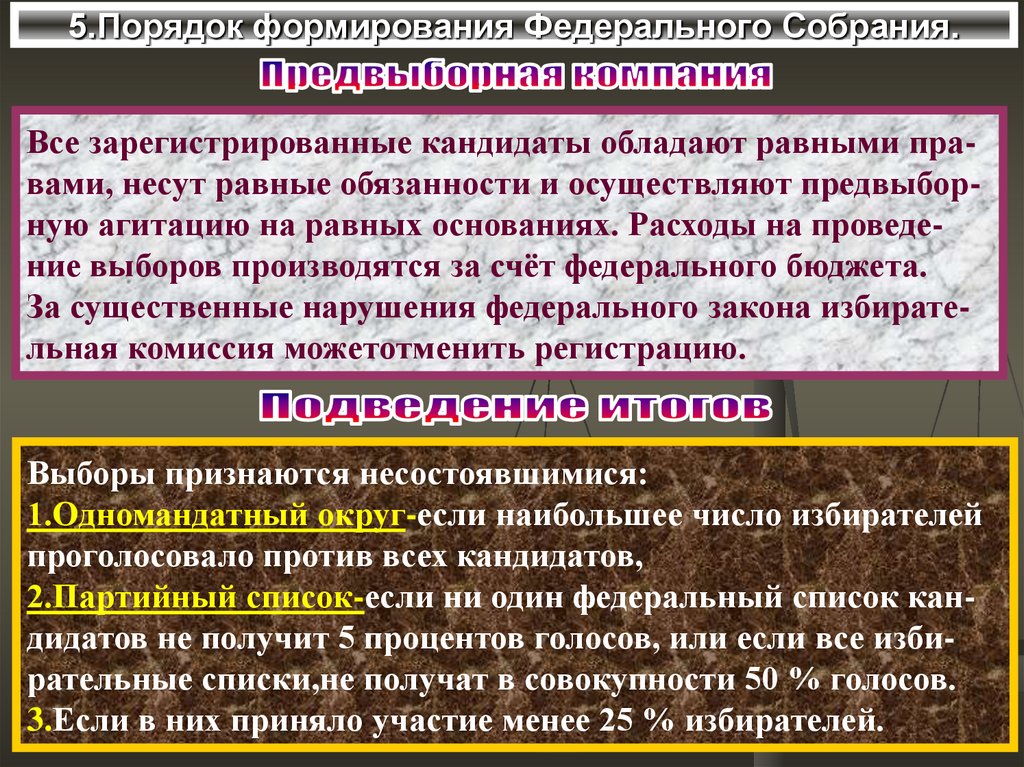5.Порядок формирования Федерального Собрания.
