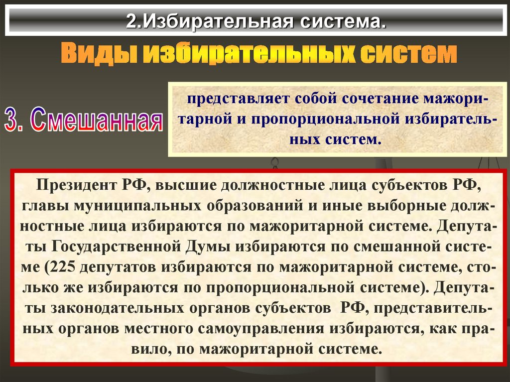 2.Избирательная система.