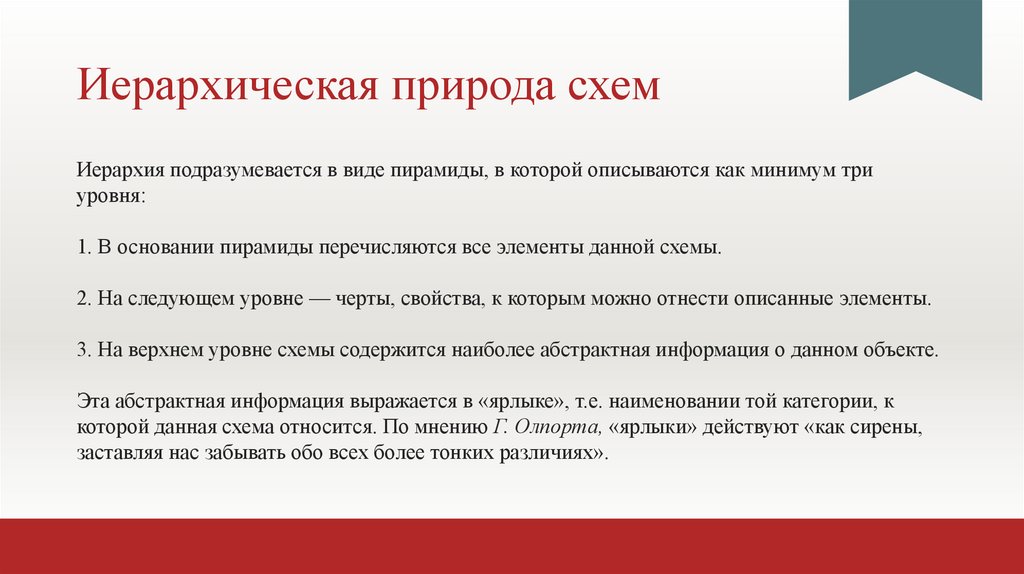 Иерархическая природа схем