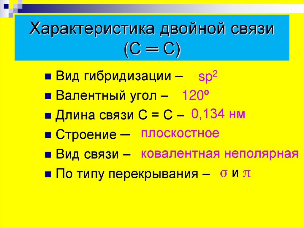 Характеристика двойной связи (С ═ С)