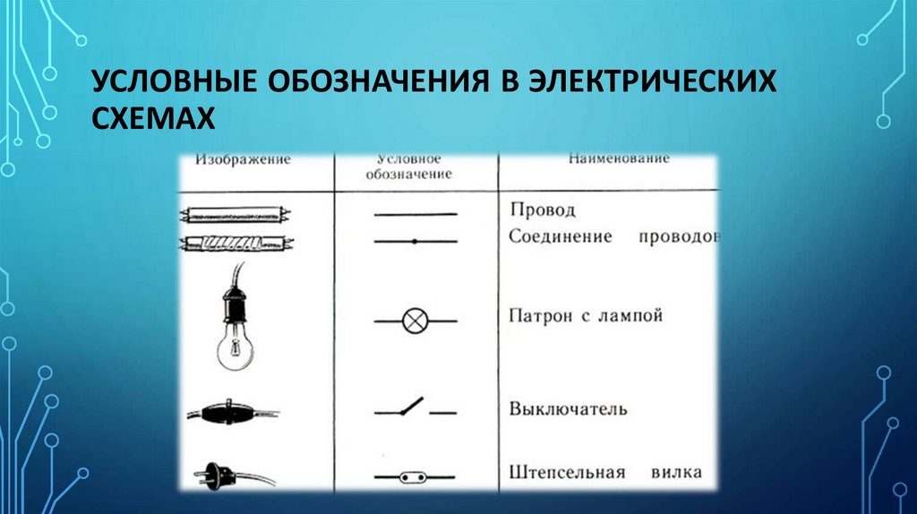 Условные обозначения в электрических схемах