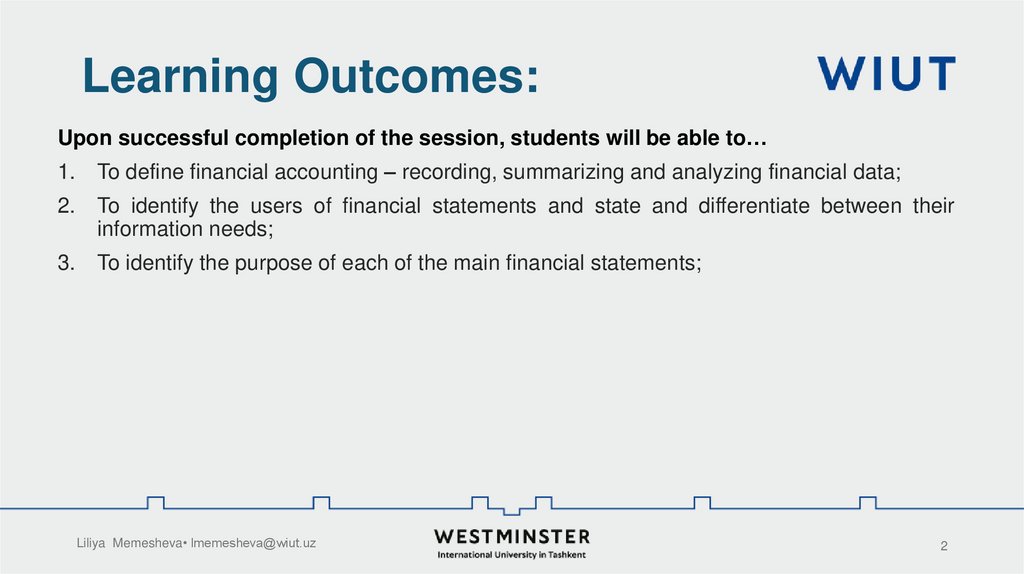 Learning Outcomes: