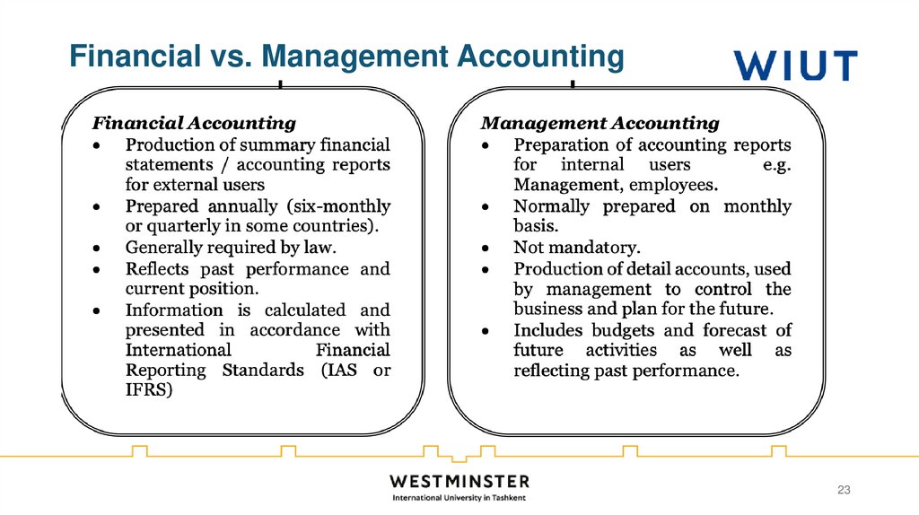 Financial vs. Management Accounting